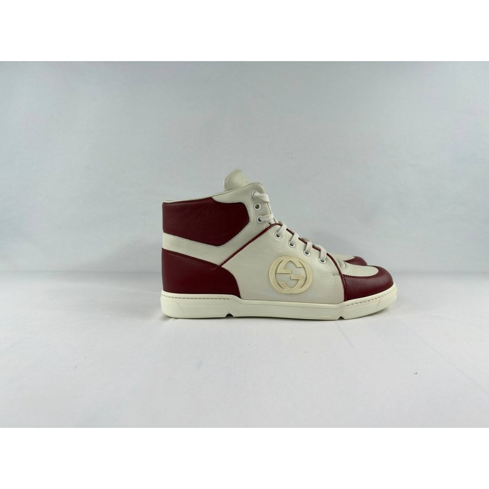 Gucci GG Interlocking Leather High Top Sneakers Men's Size 9 US 9.5